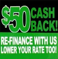 $50 Cash Back Coupon - Get low interest rates with our refinance program! Phoenix Title Loans