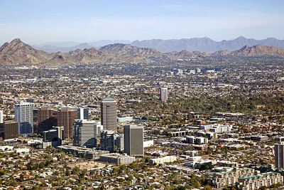 Overlooking the city of Mesa AZ and 85207