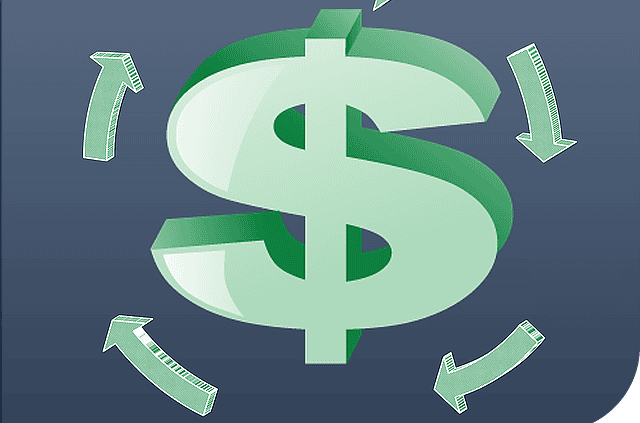 $ symbol with arrows indicating cash flow and loans, representing Phoenix Title Loans services.